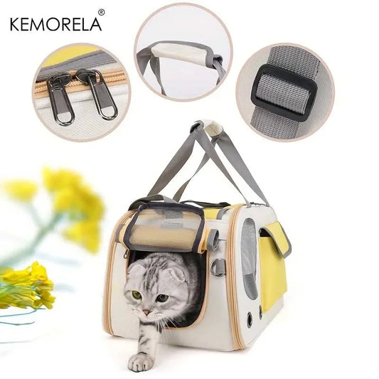 Airline Approved Portable Pet Carrier Bag for Cats and Small Dogs - Stylish Travel Tote