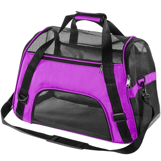 Breathable Pet Sling Carrier for Cats and Small Dogs - Foldable Crossbody Travel Bag