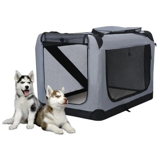 Collapsible Pet Carrier Crate for Dogs and Cats - Portable Soft-Sided Travel Kenne