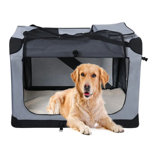 Collapsible Pet Carrier Crate for Dogs and Cats - Portable Soft-Sided Travel Kenne