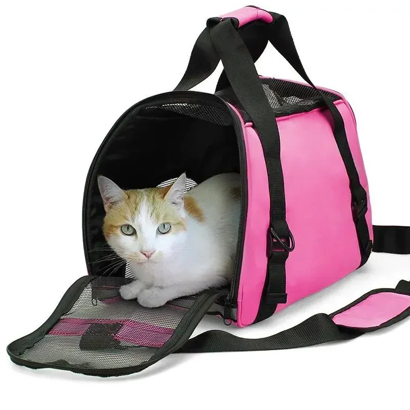 Breathable Pet Sling Carrier for Cats and Small Dogs - Foldable Crossbody Travel Bag