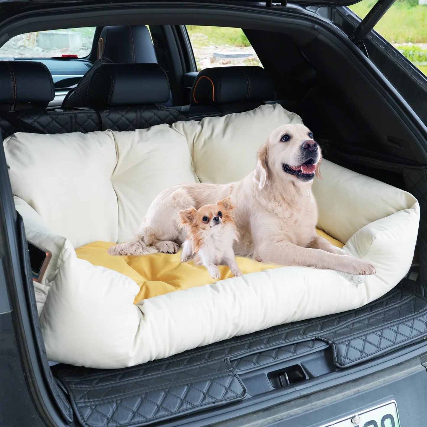 Large Dog Car Seat Cover and Folding Hammock Carrier - Breathable Pet Travel Bag for Dogs and Cats