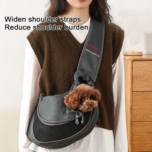 Breathable Pet Sling Carrier for Small Dogs and Cats - Oxford Mesh Travel Shoulder Bag